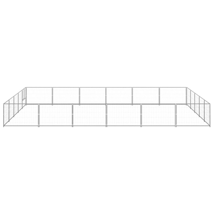 Vidaxl chien Kennel 30 m² en acier argent coloré