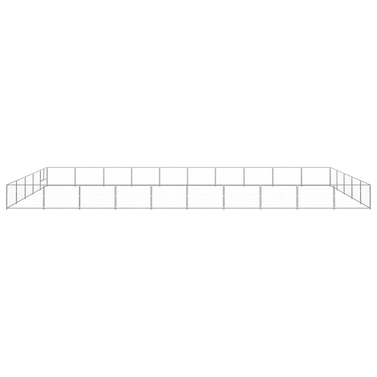 Vidaxl chien chenil 50 m² en acier argent coloré