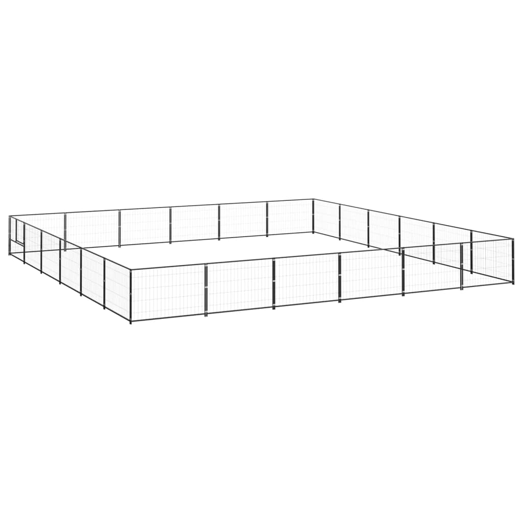 Vidaxl chien Kennel 36 m² en acier noir