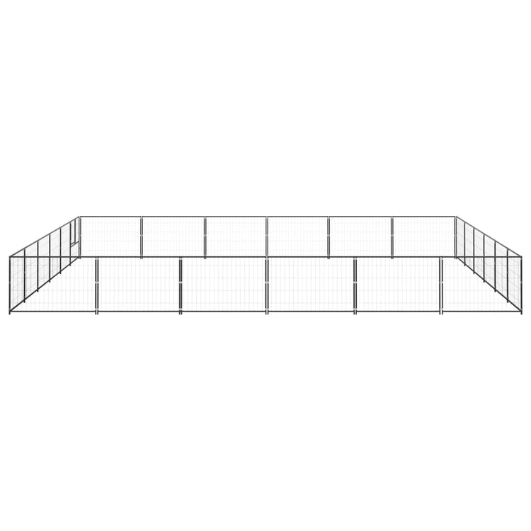 Vidaxl chien Kennel 36 m² en acier noir