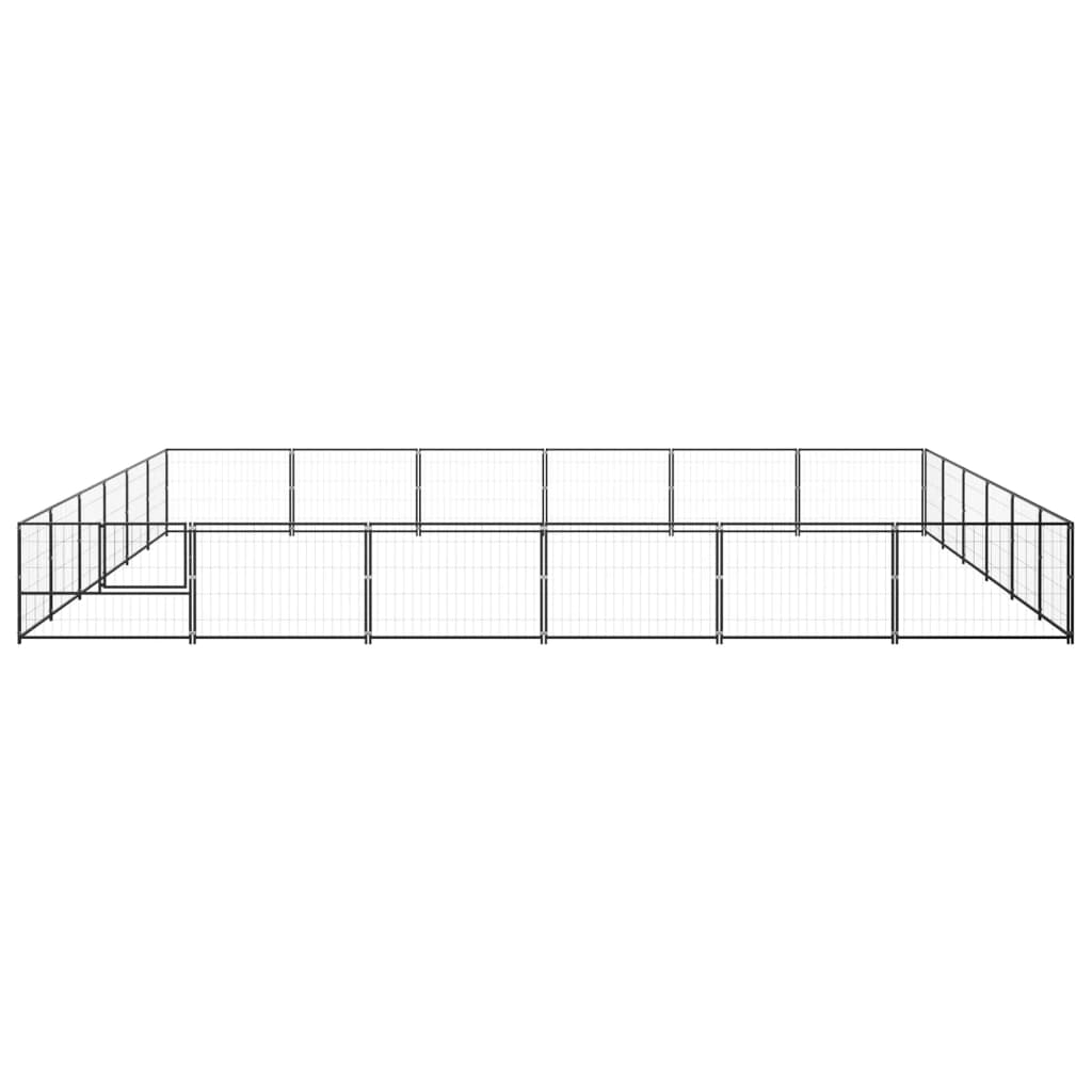 Vidaxl chien Kennel 36 m² en acier noir