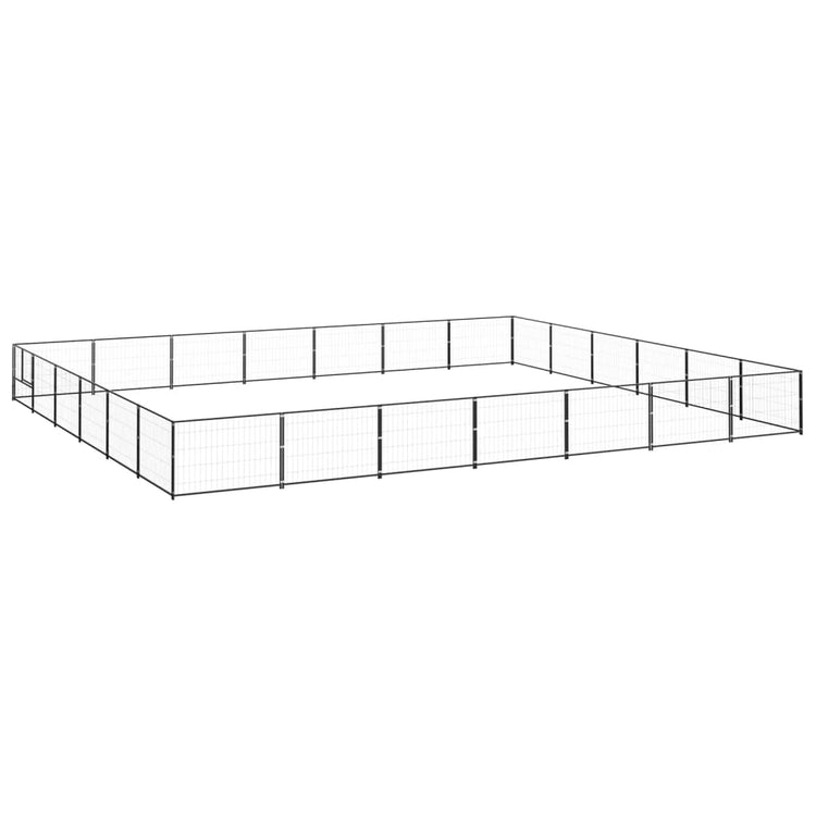 Vidaxl chien Kennel 42 m² en acier noir
