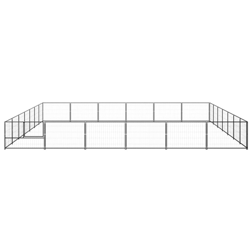 Vidaxl chien Kennel 42 m² en acier noir