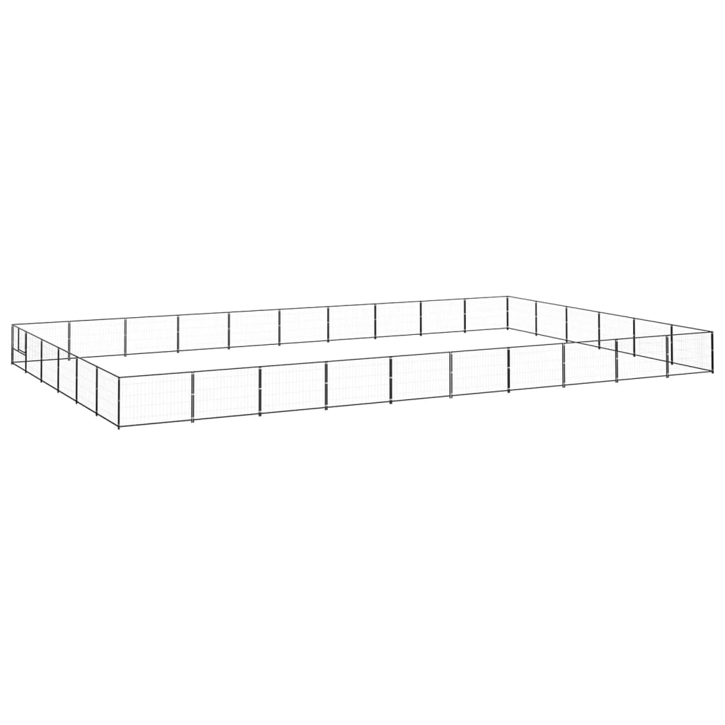 Vidaxl chien Kennel 60 m² en acier noir