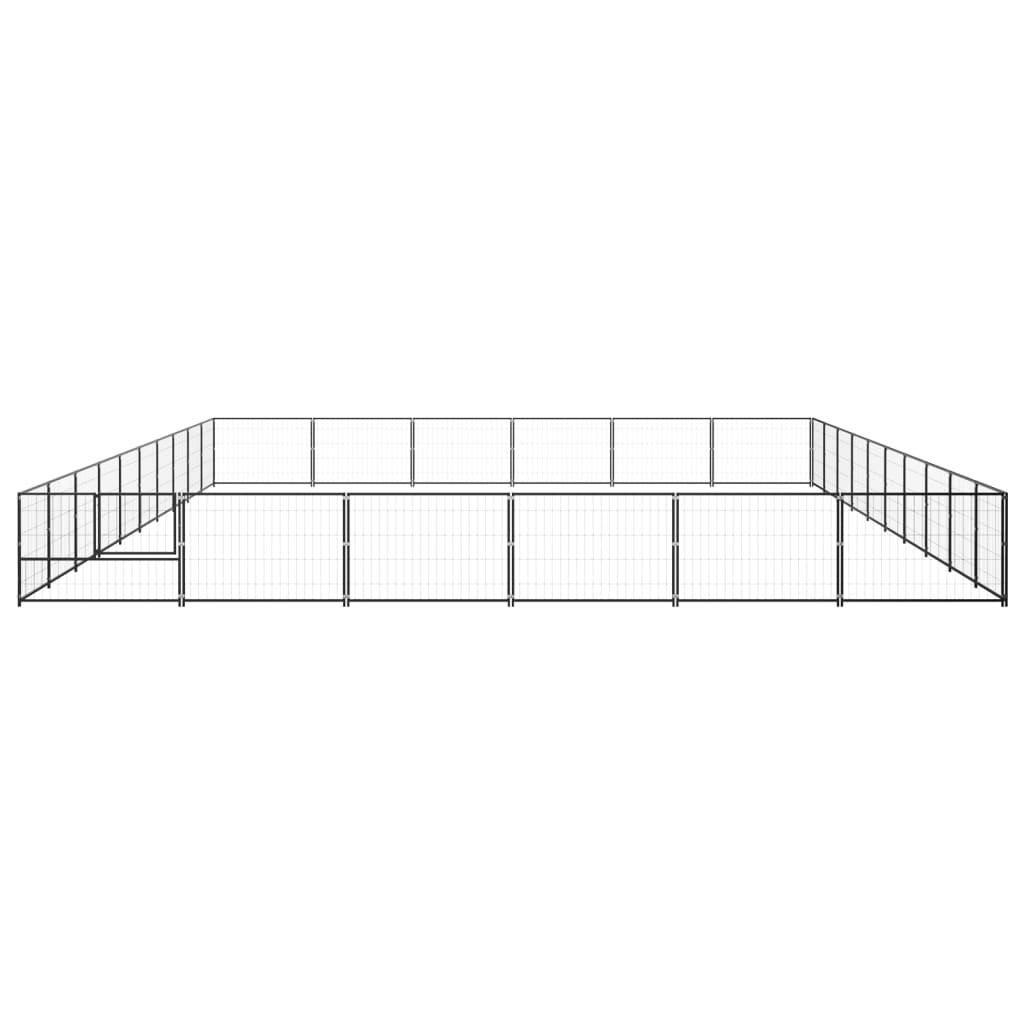 Vidaxl chien Kennel 60 m² en acier noir