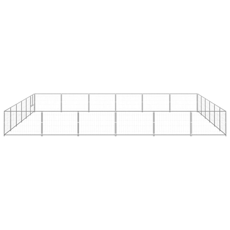 Vidaxl chien Kennel 36 m² en acier argenté colored