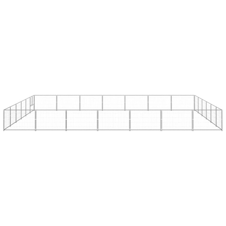 Vidaxl chien Kennel 42 m² en acier argenté couleur