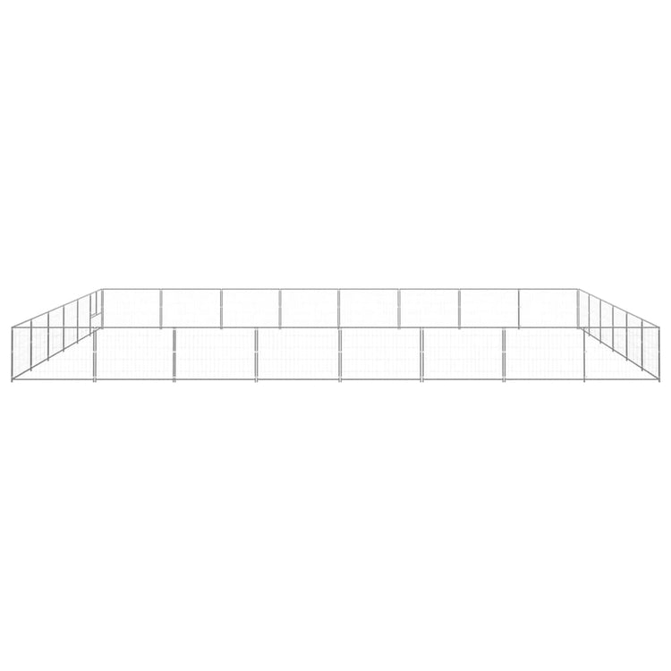 Vidaxl chien Kennel 48 m² en acier argenté couleur