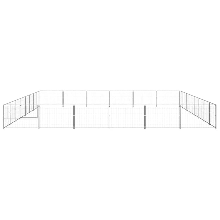 Vidaxl chien Kennel 48 m² en acier argenté couleur