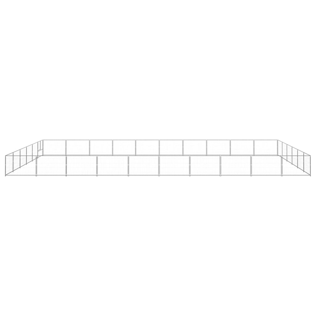 Vidaxl chien Kennel 60 m² en acier argent coloré
