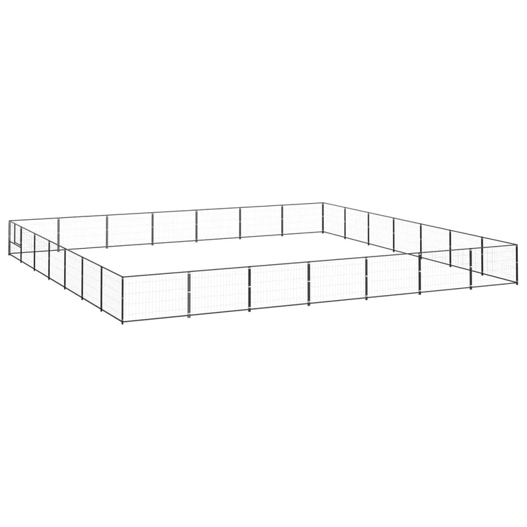 Vidaxl CHIEN KENNEL 49 m² en acier noir