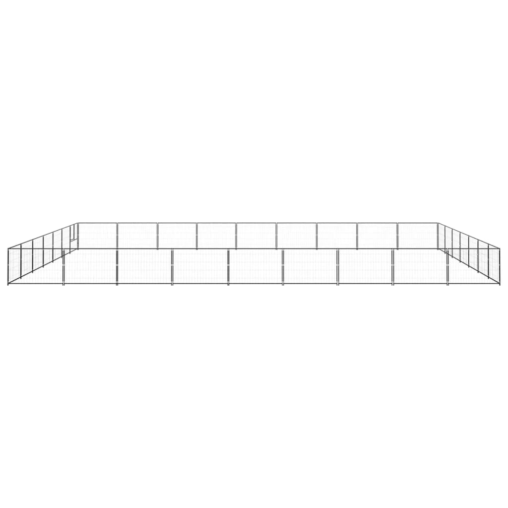 Vidaxl chien Kennel 63 m² en acier noir