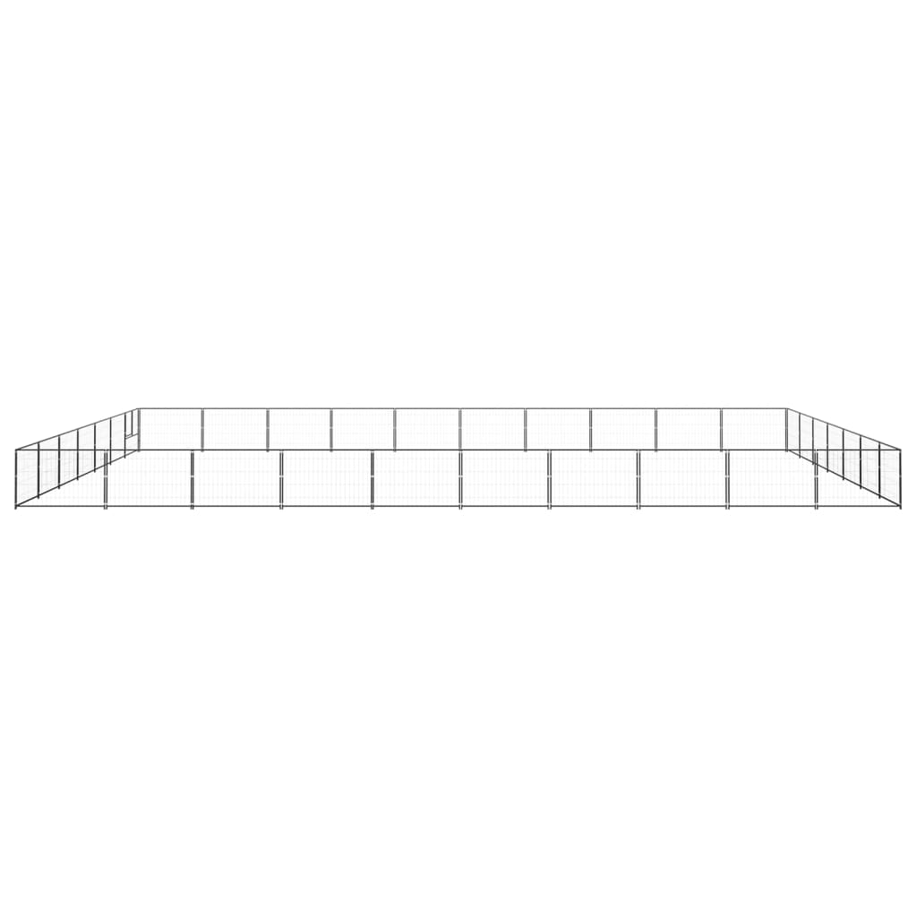 Vidaxl chien Kennel 70 m² en acier noir