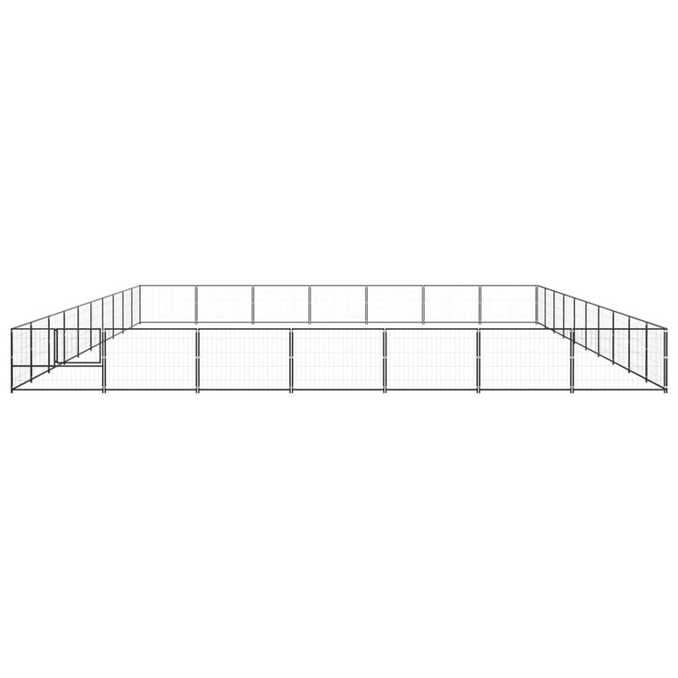 Vidaxl chien Kennel 70 m² en acier noir