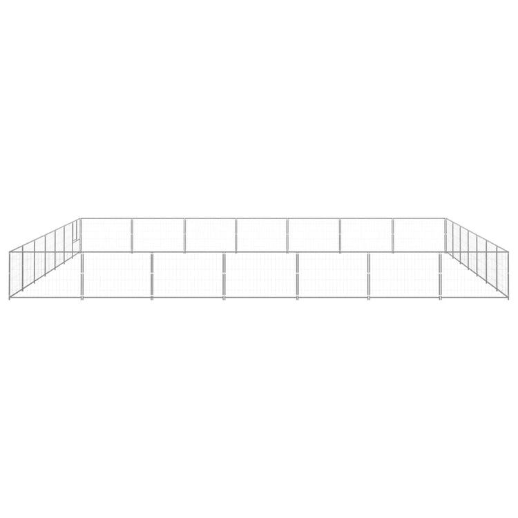 Vidaxl chien Kennel 49 m² en acier argenté couleur