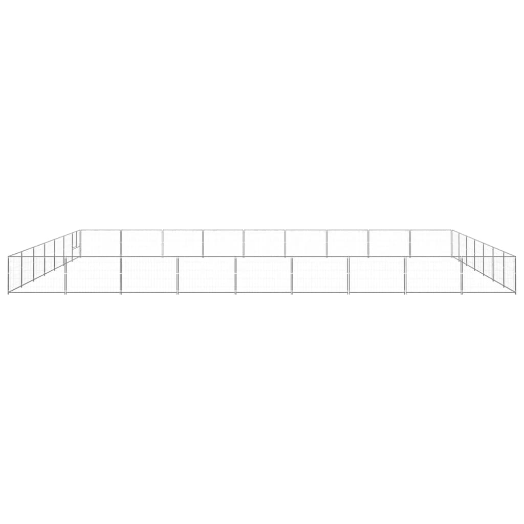 Vidaxl chien Kennel 63 m² en acier argenté couleur