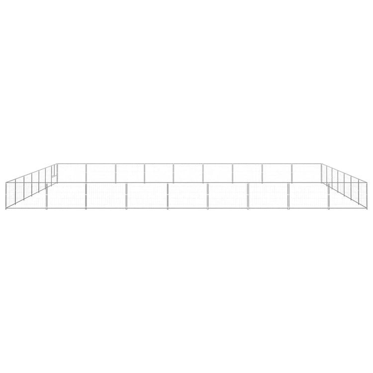 Vidaxl chien Kennel 63 m² en acier argenté couleur