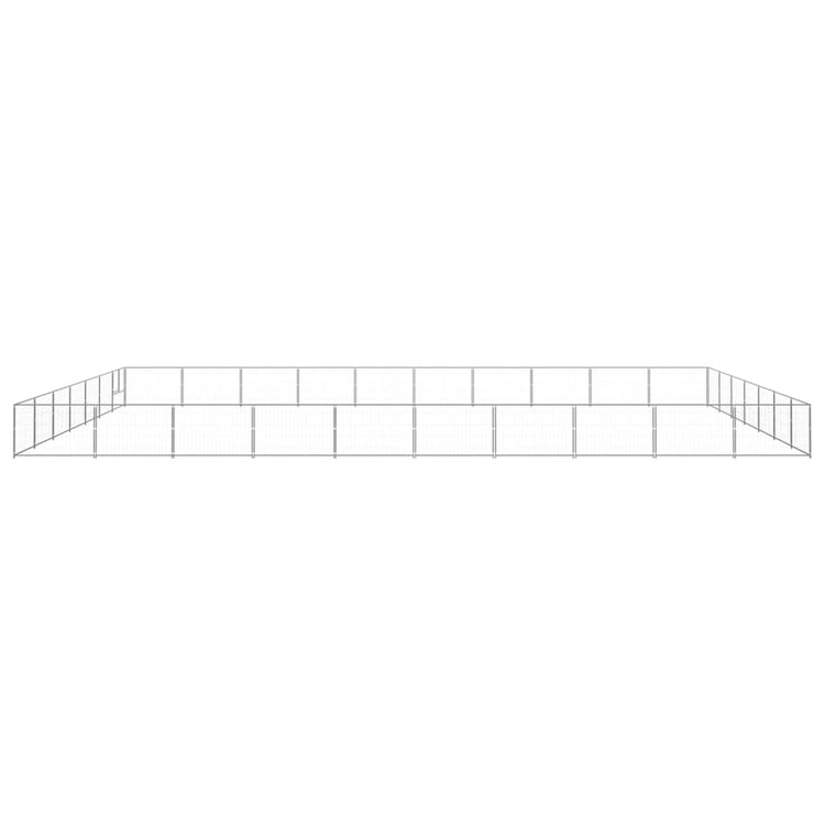 Vidaxl chien Kennel 70 m² en acier argenté couleur