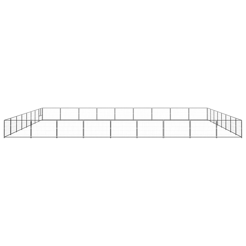 Vidaxl chien Kennel 72 m² en acier noir