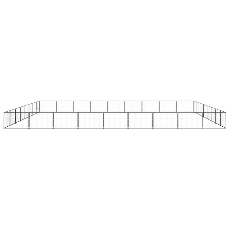 Vidaxl chien Kennel 72 m² en acier noir