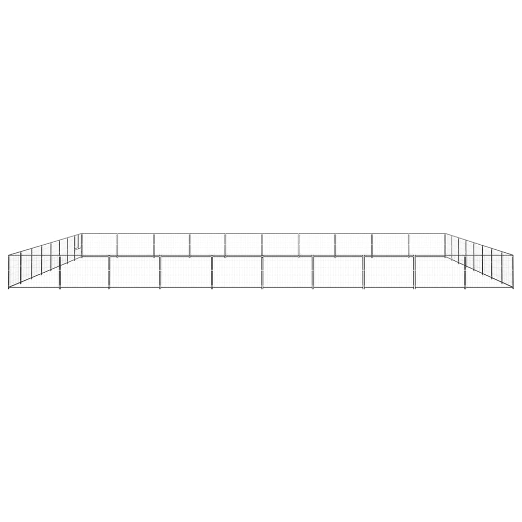 Vidaxl chien Kennel 80 m² en acier noir