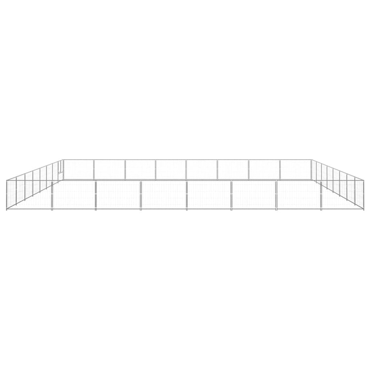 Vidaxl chien Kennel 64 m² en acier argenté couleur