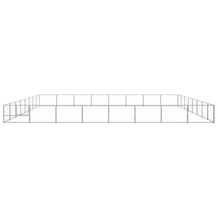 Vidaxl chien Kennel 64 m² en acier argenté couleur