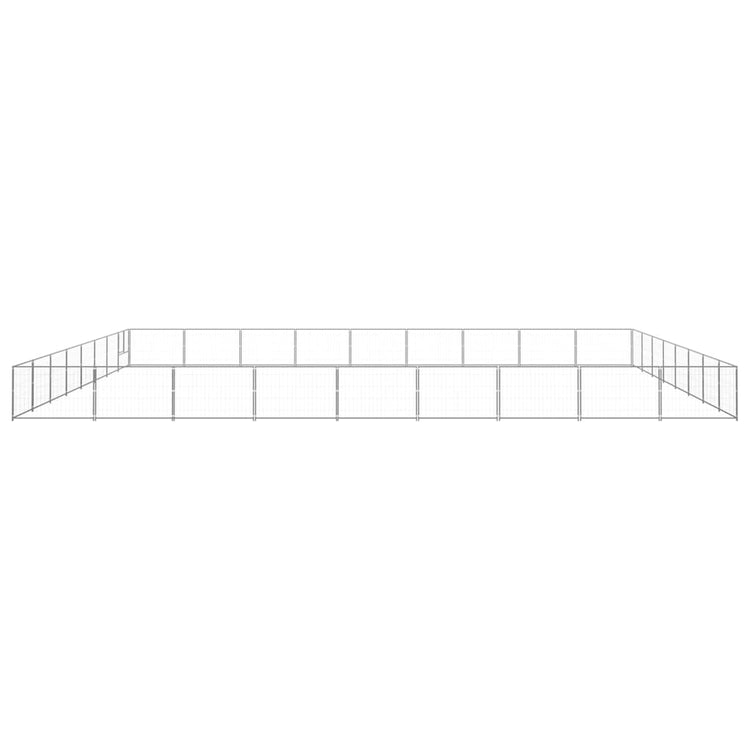 Vidaxl chien Kennel 72 m² en acier argenté couleur
