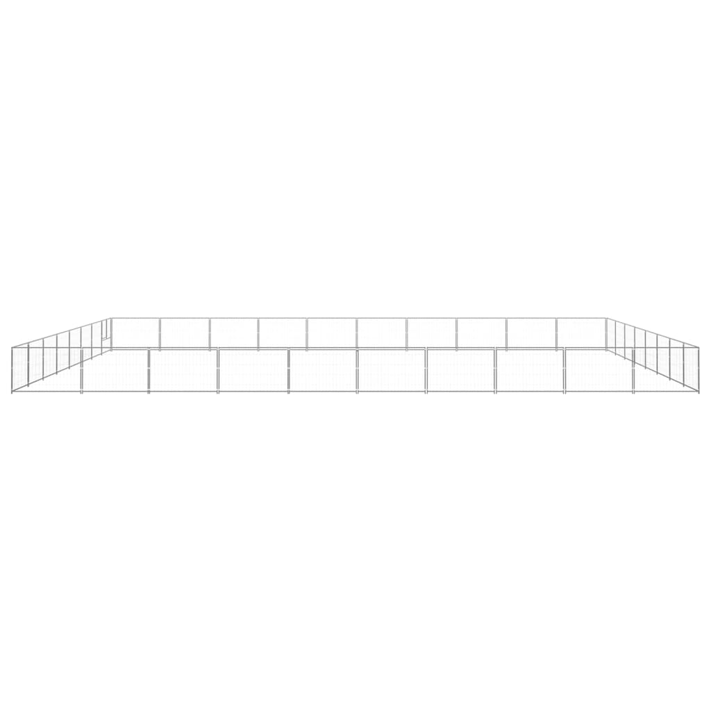 Vidaxl chien Kennel 80 m² en acier argent coloré
