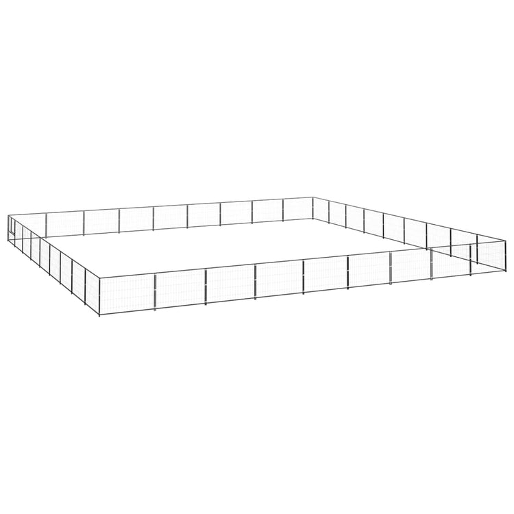 Vidaxl chien Kennel 81 m² en acier noir