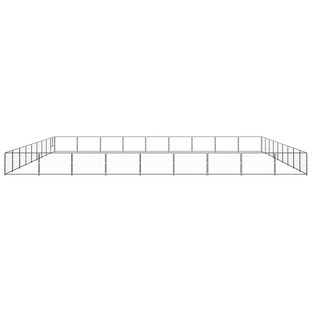 Vidaxl chien Kennel 81 m² en acier noir