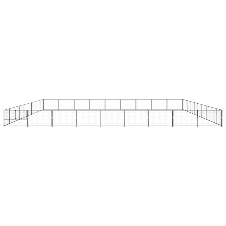 Vidaxl chien Kennel 90 m² en acier noir
