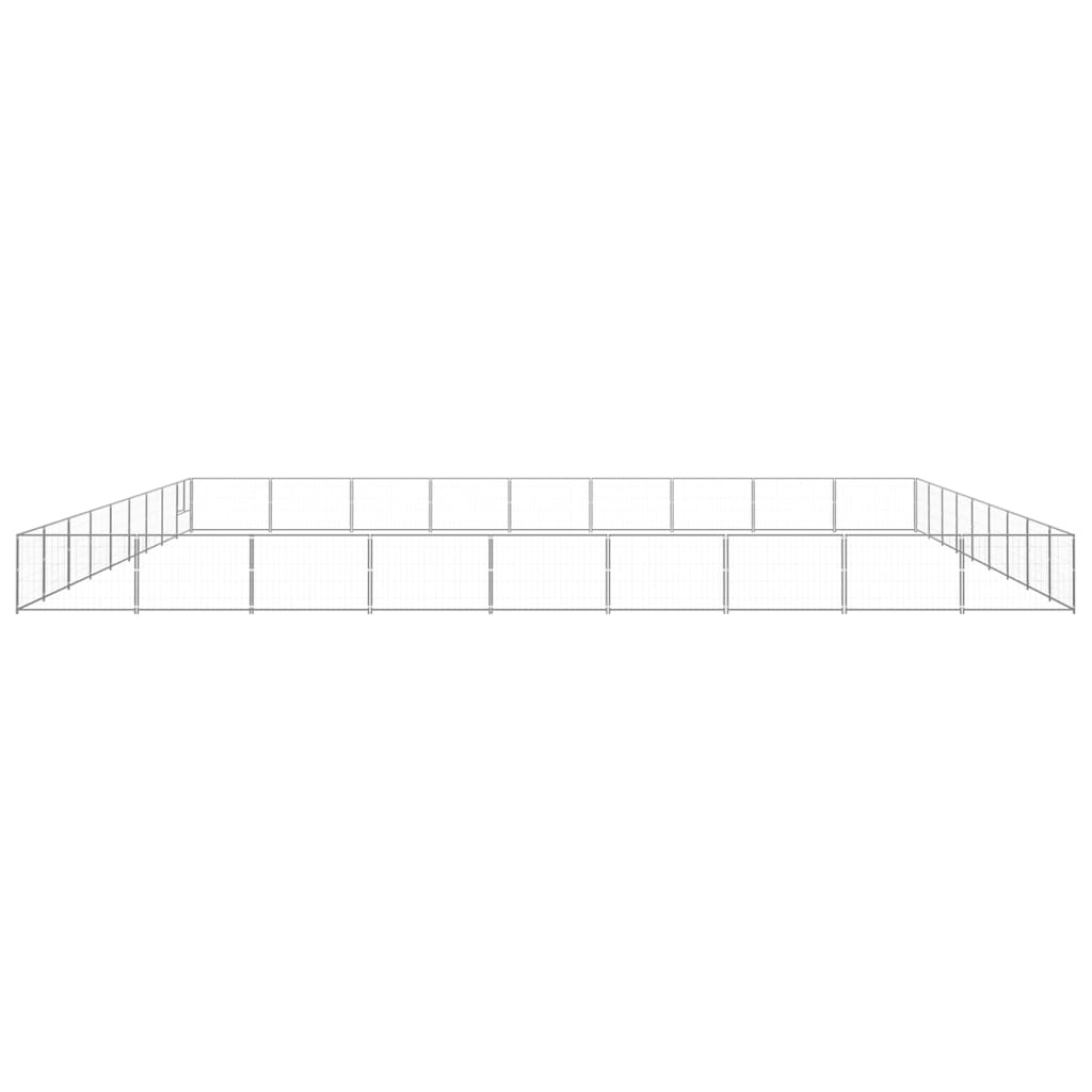 Vidaxl chien Kennel 81 m² en acier argenté couleur