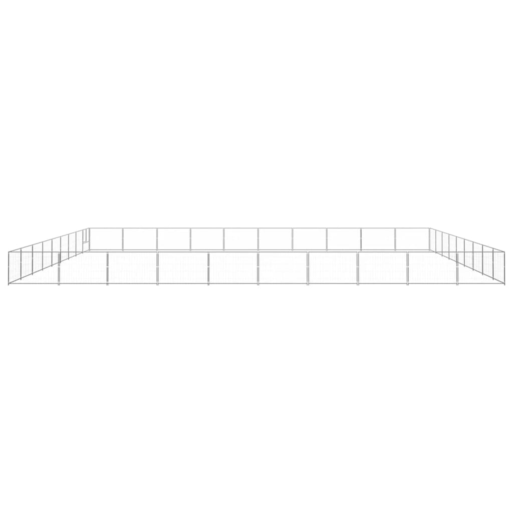 Vidaxl Dog Kennel 90 m² en acier en argent coloré