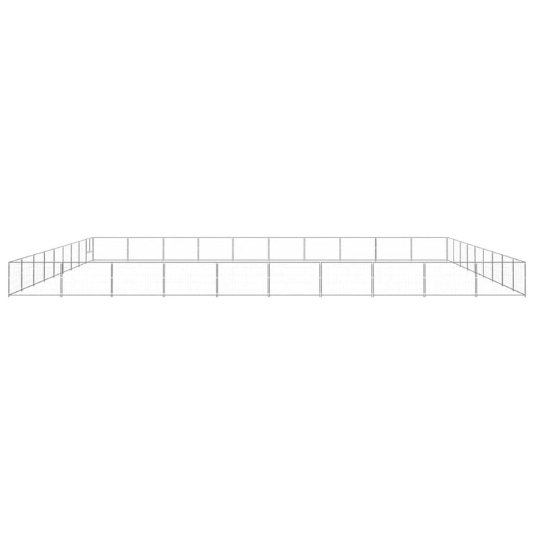 Vidaxl Dog Kennel 90 m² en acier en argent coloré