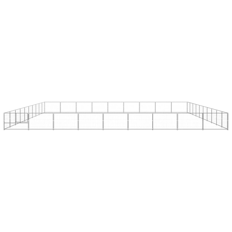 Vidaxl Dog Kennel 90 m² en acier en argent coloré
