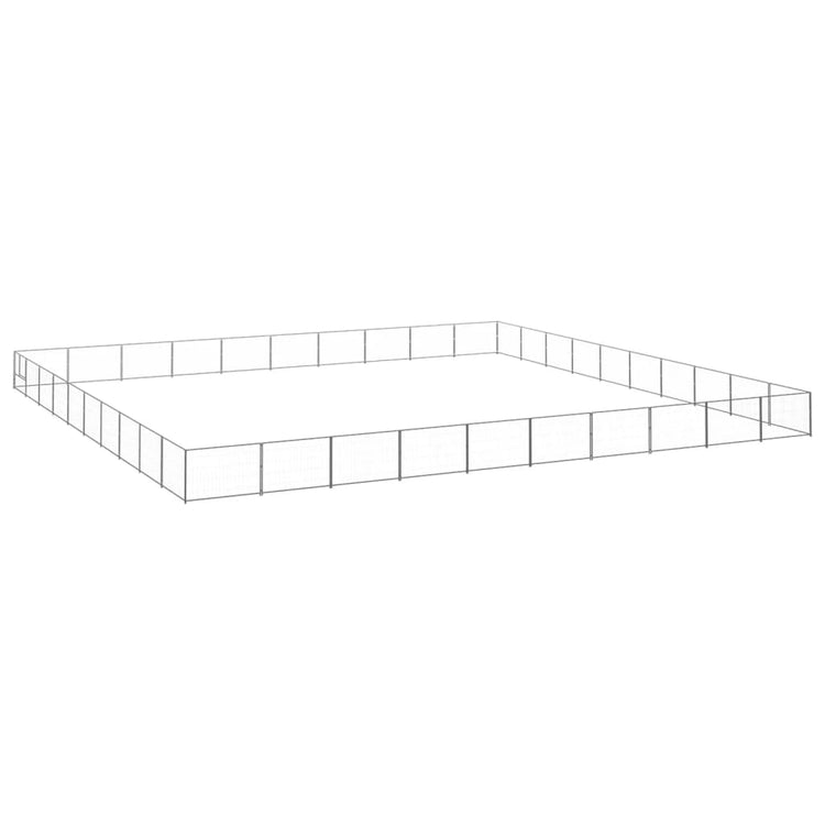 Vidaxl chien kennel 100 m² en acier argenté colored