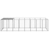 Vidaxl chien kennel 4,84 m² en acier argenté couleur