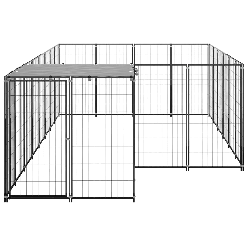 Vidaxl chien Kennel 8,47 m² en acier noir
