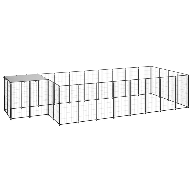 Vidaxl Dog Kennel 10,89 m² en acier noir