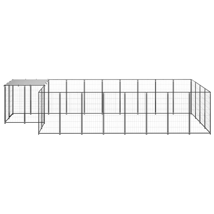 Vidaxl Dog Kennel 10,89 m² en acier noir