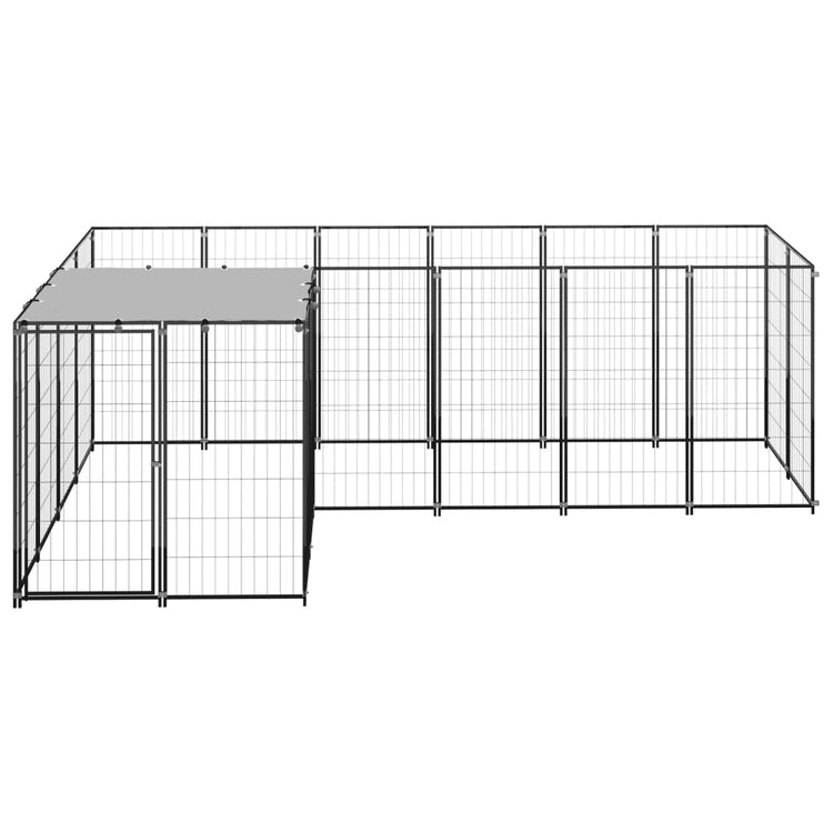 Vidaxl Dog Kennel 4,84 m² en acier noir