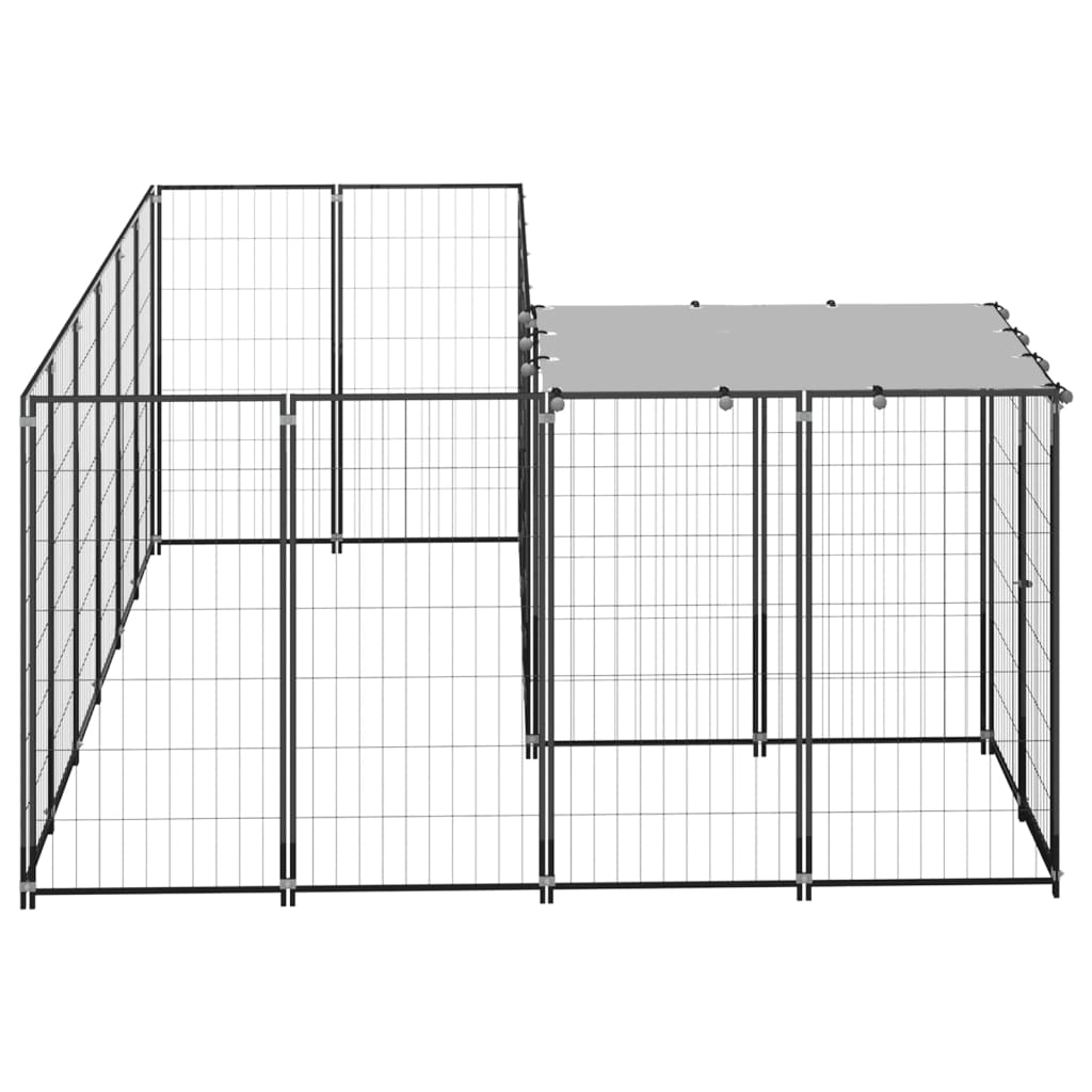 Vidaxl Dog Kennel 4,84 m² en acier noir