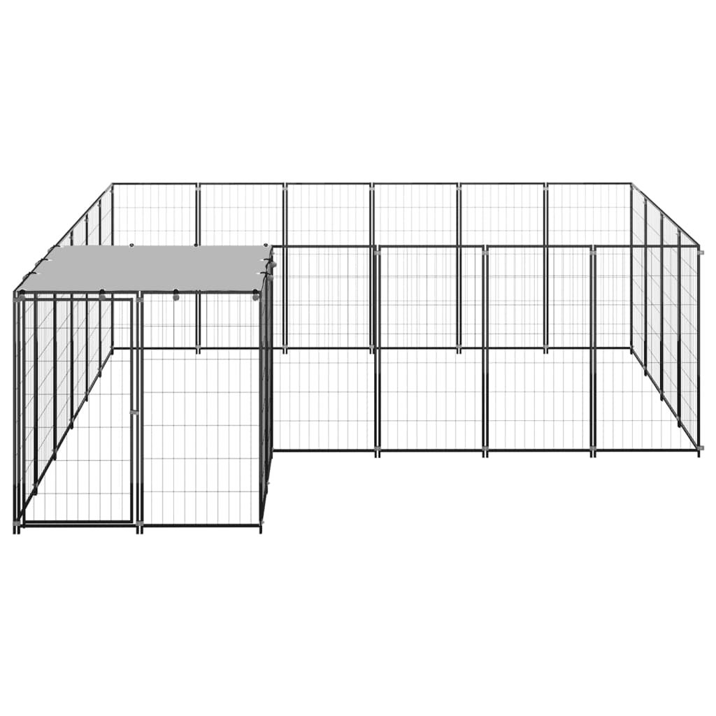 Vidaxl chien Kennel 8,47 m² en acier noir