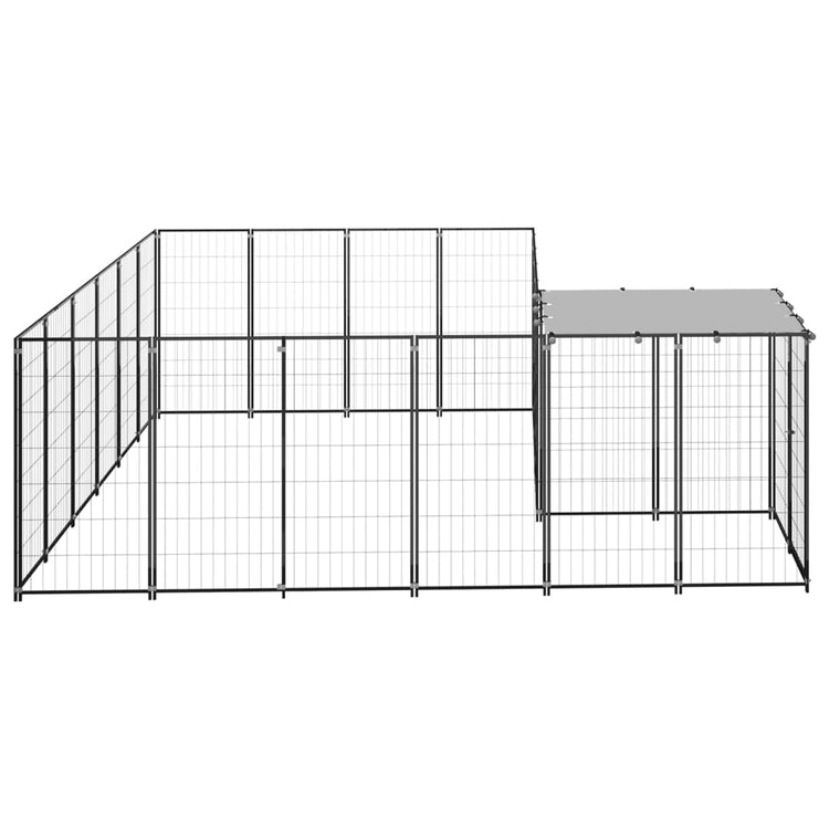 Vidaxl chien Kennel 8,47 m² en acier noir