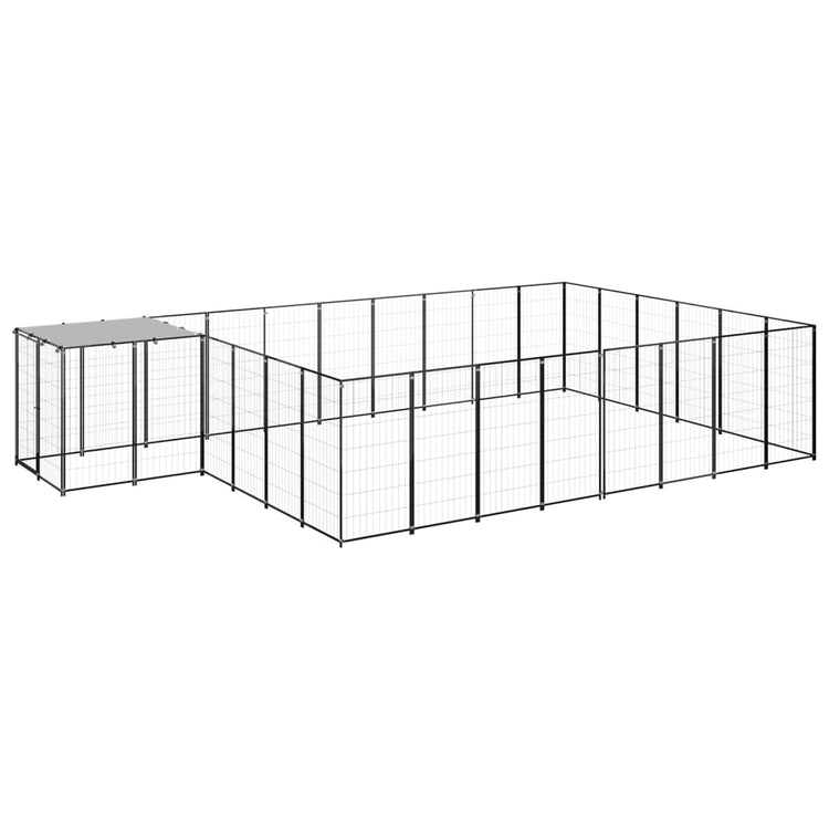 Vidaxl Dog Kennel 15,73 m² en acier noir