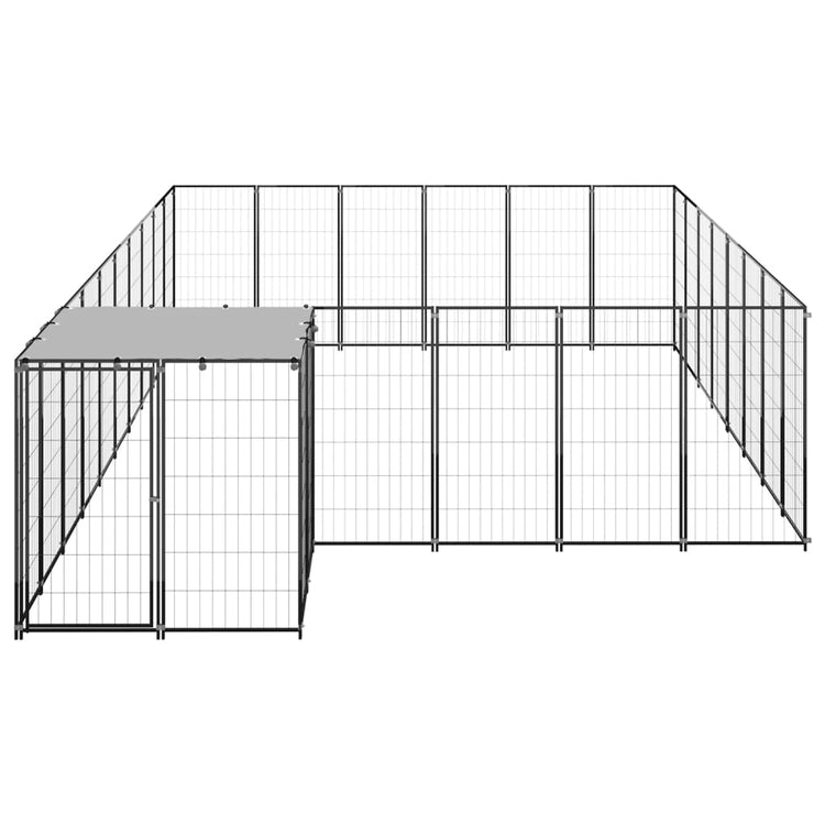 Vidaxl Dog Kennel 15,73 m² en acier noir
