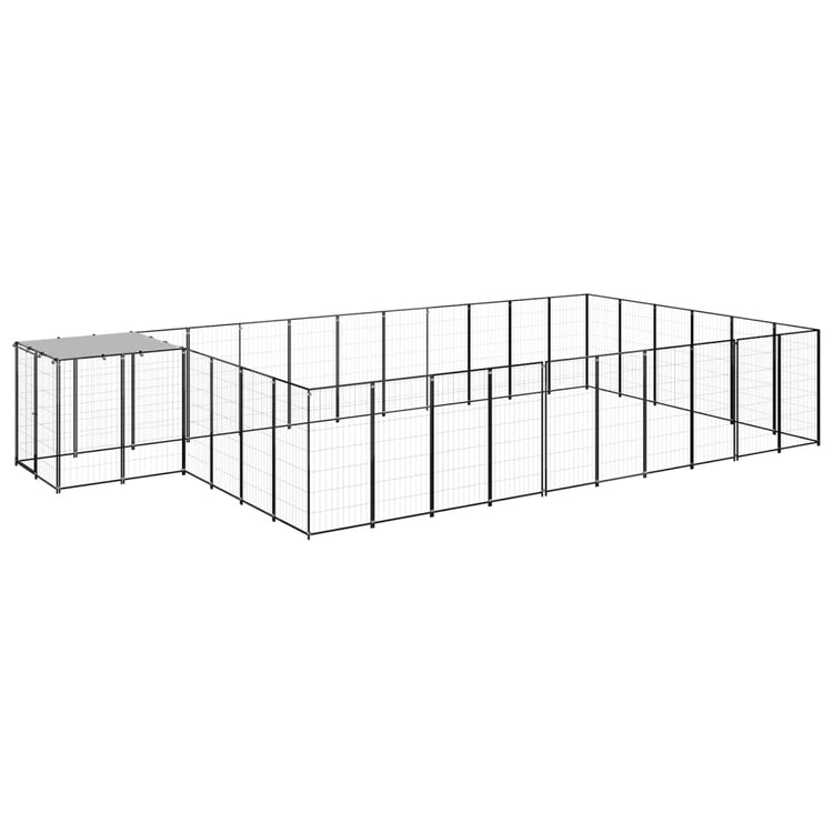 Vidaxl Dog Kennel 19,36 m² en acier noir