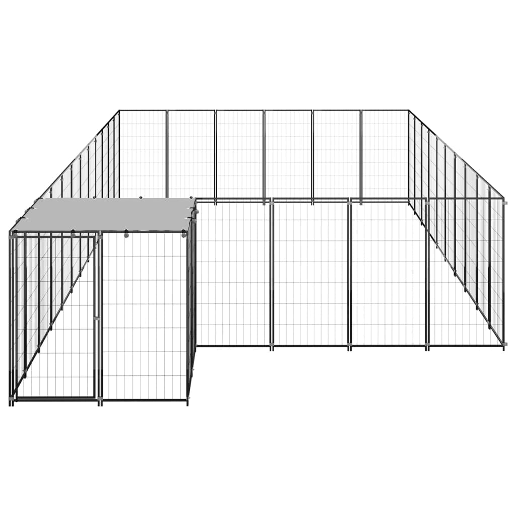 Vidaxl Dog Kennel 19,36 m² en acier noir