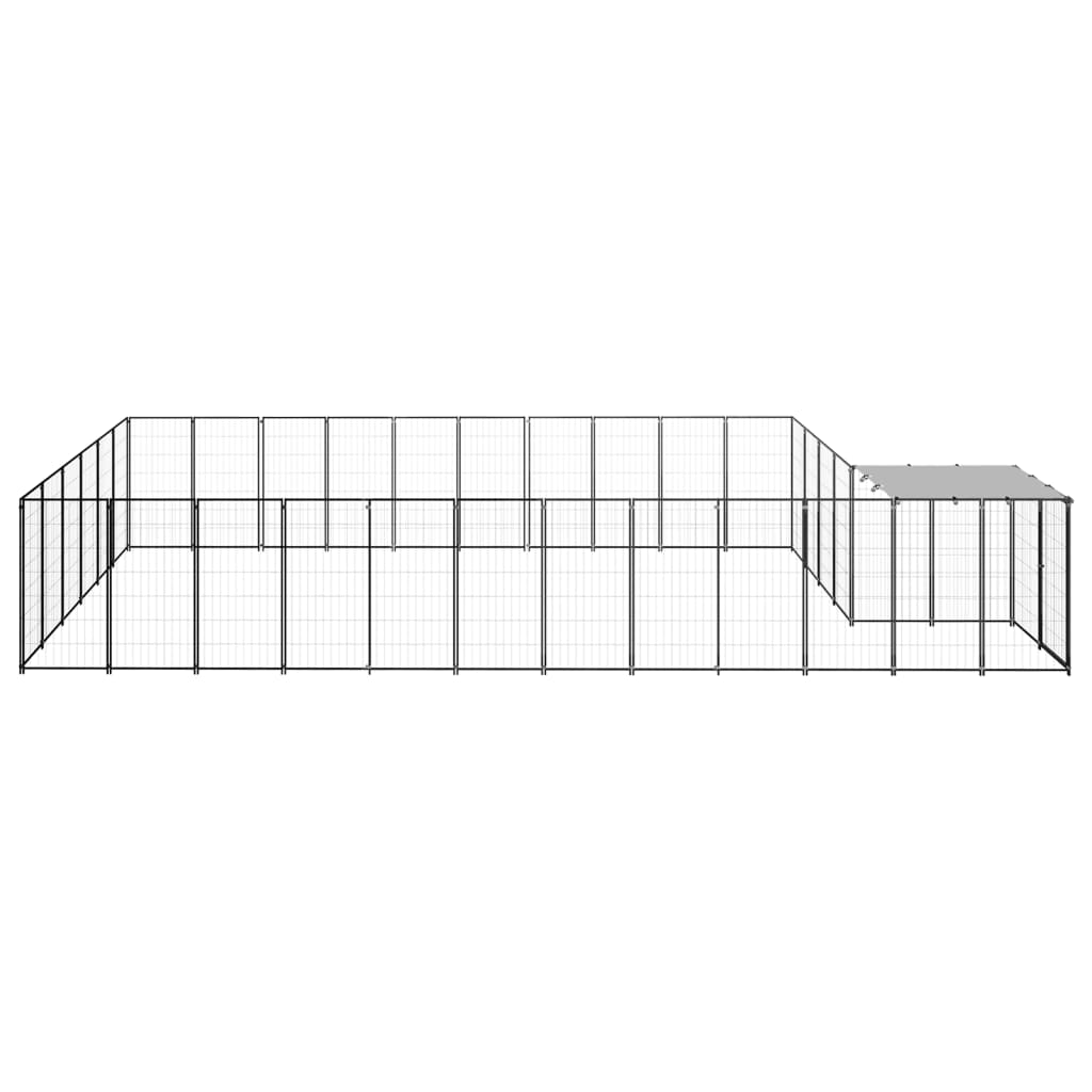 Vidaxl Dog Kennel 19,36 m² en acier noir